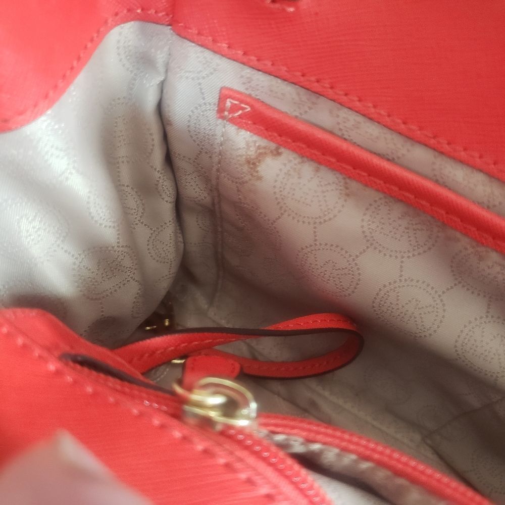 Michael Kors‎ Sutton Mandarin Orange Small Leather Handbag Purse Bag - Picture 11 of 12